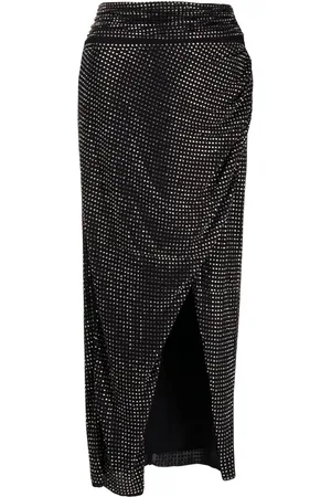 Self-Portrait Gem-embellished draped skirt