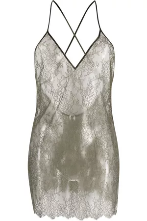 MAISON CLOSE Sheer lace-detail dress