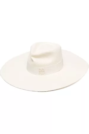 Eggshell White Widebrim Fedora Hat With Chain Band 