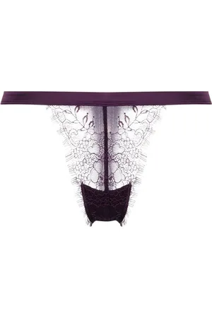 MAISON CLOSE Semi-sheer lace thong