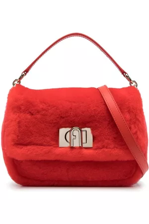 Furla Logo-plaque sheepskin tote bag