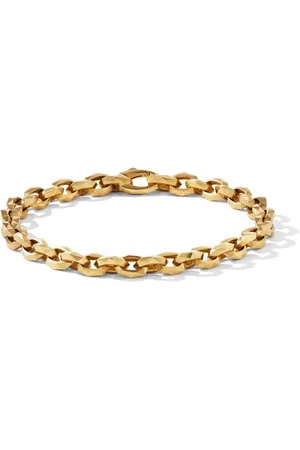 David Yurman 18kt yellow Torqued Faceted Chain Link bracelet (7mm)