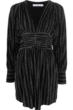 IRO Mettalic-ribbed long-sleeves dress