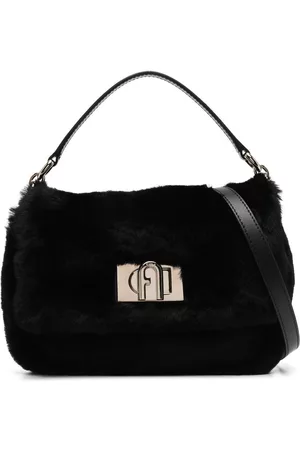 Furla Logo-plaque sheepskin tote bag