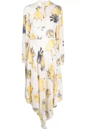 Stella McCartney Fauna-print asymmetric silk dress