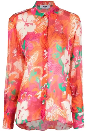 Msgm Floral-print crepe shirt