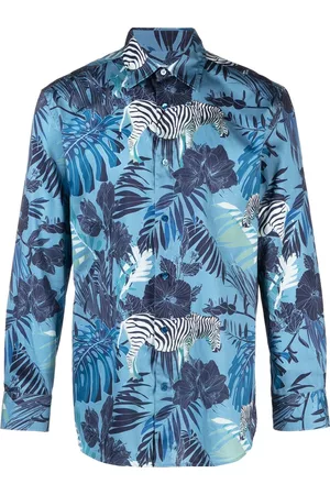 Etro Leaf-print long-sleeve shirt