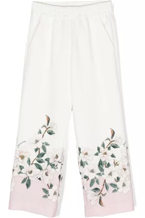 MONNALISA Floral-print straight-leg trousers