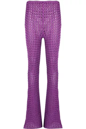 Moschino Crochet-knit flared trousers