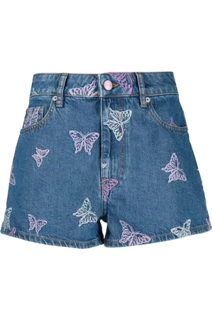 Ganni Butterfly denim shorts