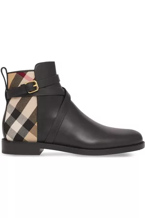 Burberry House Check leather ankle boots