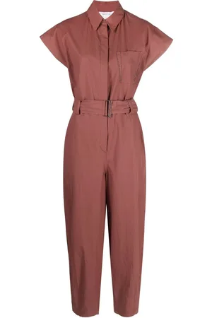 Fabiana Filippi Short-sleeved belted jumpsuit