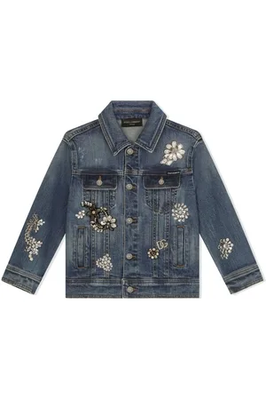 Dolce & Gabbana Rhinestone-embellished denim jacket