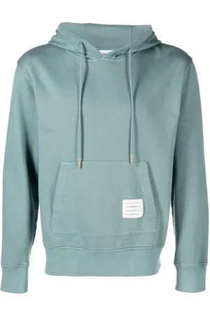 Thom Browne Logo-patch drawstring hoodie