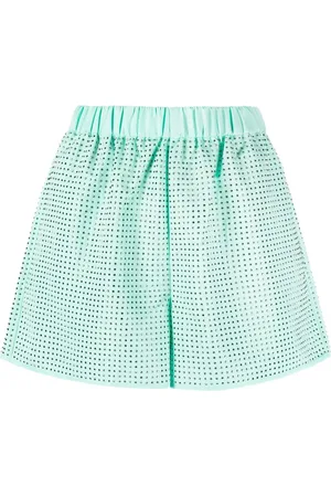 Self-Portrait High-waisted crystal-embellished shorts