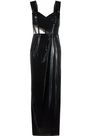 Marchesa Notte Sheer-panel sleeveless dress