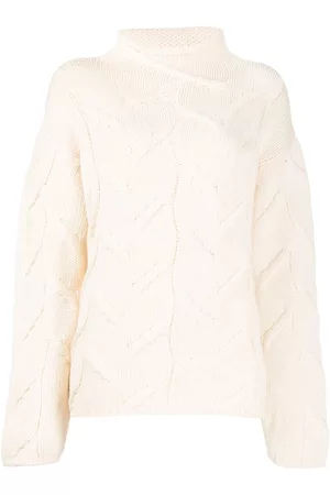 CHANEL 1999 high-neck cable-knit jumper