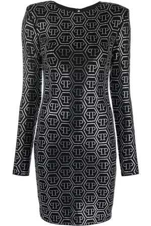 Philipp Plein Sequin-embellished monogram mini dress