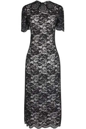 Paco rabanne Short-sleeve lace-overlay dress