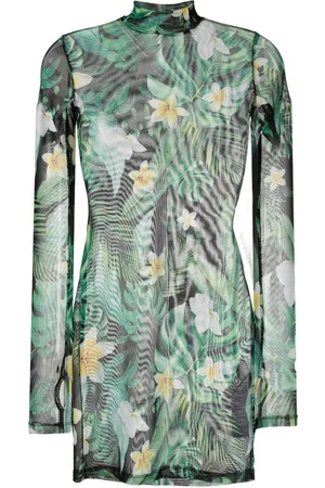 Philipp Plein Graphic-print long-sleeve mini dress