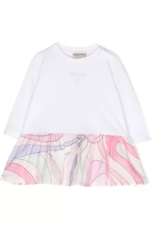 PUCCI Junior Wave-peplum long-sleeve dress