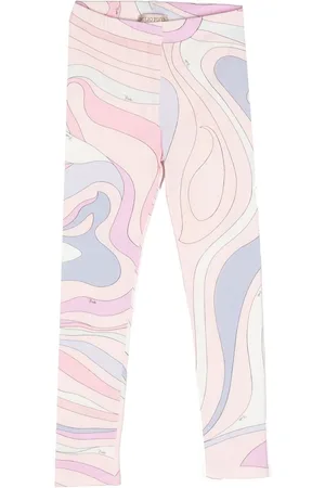 PUCCI Junior Girls Leggings - Swirl-print stretch-cotton leggings
