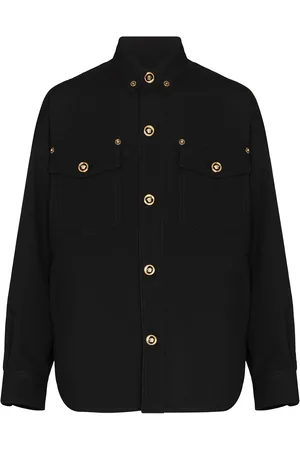 VERSACE Gabardine wool shirt jacket
