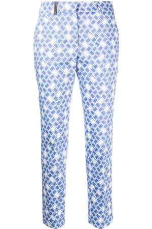 PESERICO SIGN Geometric-print slim trousers