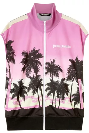 Palm Angels Sunset-print striped track gilet