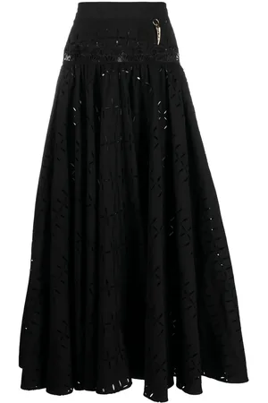 Roberto Cavalli Broderie anglaise A-line skirt