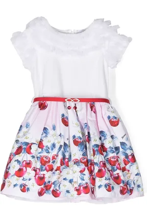 MONNALISA Ruffle-detail belted dress