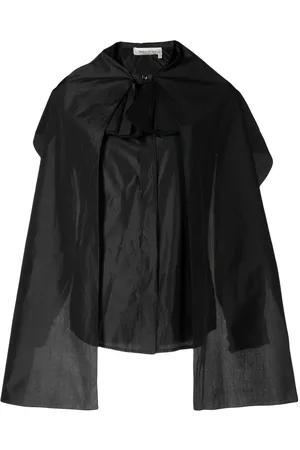 Saint Laurent Cape layered silk blouse