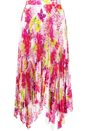 VERSACE Floral-print pleated skirt