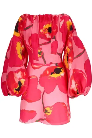Carolina Herrera Puff-sleeved floral mini dress
