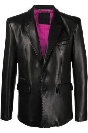 Philipp Plein Single-breasted leather blazer