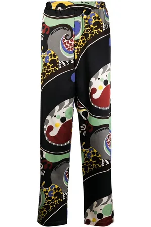 Moschino Abstract-print straight-leg trousers