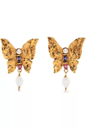 Saint Laurent Butterfly pearl-drop earrings