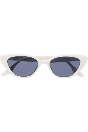 ASOS DESIGN square beveled cat eye sunglasses in shiny black