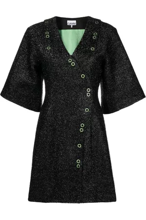 Ganni Sparkle wrap minidress