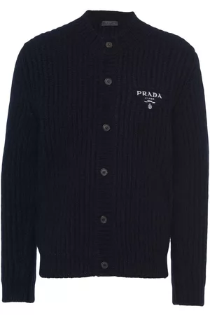 Prada Men Cardigans - Cashgora ribbed-knit cardigan