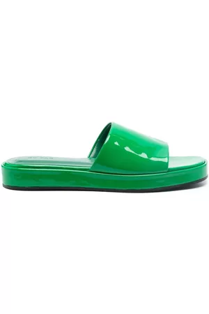 By Far Cala patent-finish mules