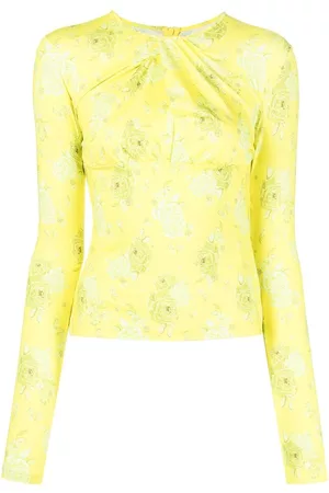 Rokh Twist-detail rose-print top