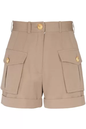 Balmain High-waisted flap-pocket shorts