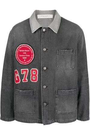 Golden Goose Patch detail faded denim jacket