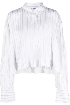 The Attico Cropped pinstripe shirt