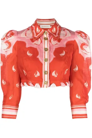 ZIMMERMANN Sailboat-print cropped blouse