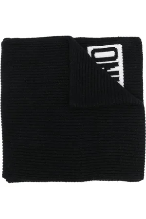 Moschino Intarsia-logo knit scarf
