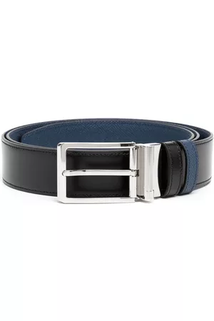 Dunhill Silver-tone Pebbled-leather Bracelet in Blue for Men