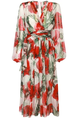 Dolce & Gabbana Floral-print tiered midi dress
