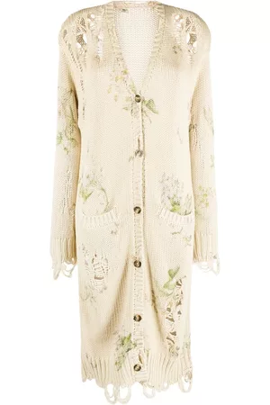 R13 Floral-print open-knit cardigan